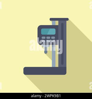 Automated cnc machine icon flat vector. Printer control. Equipment flash gear Stock Vector