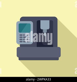 Milling panel machine icon flat vector. Center gear. Beam tool press laser Stock Vector