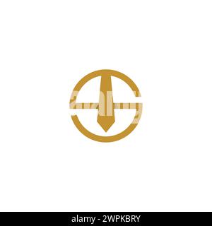 ST Tie Logo. Letter S Logo Design Stock Vector