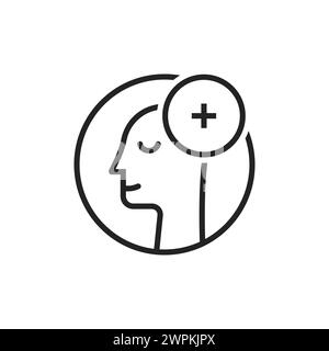 linear human head like positive attitude Stock Vector