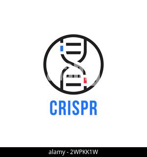 linear round human genome editing logo Stock Vector