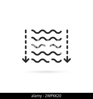 simple thin line water depth icon Stock Vector