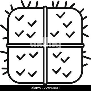 Sack bale hay icon outline vector. Organic feed design. Nature straw stack Stock Vector