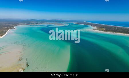 Aerial of the Langebaan Lagoon Marine Protected Area, West Coast National Park, Western Cape Province, South Africa, Africa Stock Photo