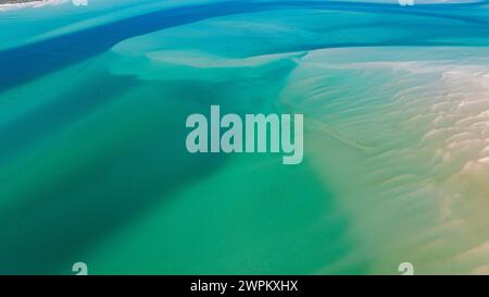 Aerial of the Langebaan Lagoon Marine Protected Area, West Coast National Park, Western Cape Province, South Africa, Africa Stock Photo