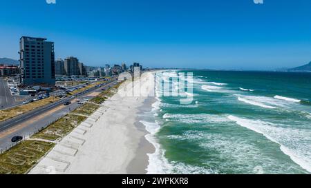 Aerial of Bloubergstrand Beach, Table Bay, Cape Town, South Africa, Africa Stock Photo