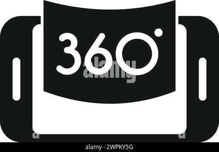 Degree art tour icon simple vector. Smartphone vr app. Estate house walk Stock Vector