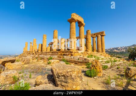 Temple of Hera, Valle dei Templi (Valley of Temples), UNESCO World Heritage Site, Hellenic architecture, Agrigento, Sicily, Italy, Mediterranean Stock Photo