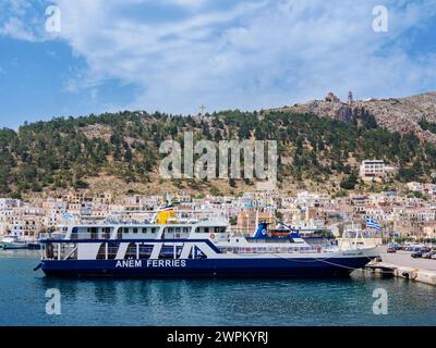 Pothia (Kalymnos Town) Harbour, Kalymnos Island, Dodecanese, Greek Islands, Greece, Europe Stock Photo