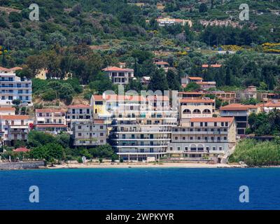 Waterfront of Samos Town, Samos Island, North Aegean, Greek Islands, Greece, Europe Stock Photo