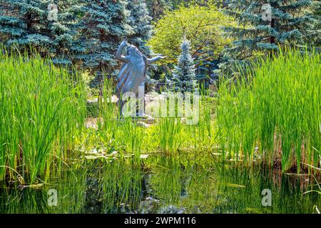 Leo Mol sculpture in the Leo Mol Sculpture Garden in Assiniboine Park, Winnipeg, Manitoba, Canada, North America Stock Photo