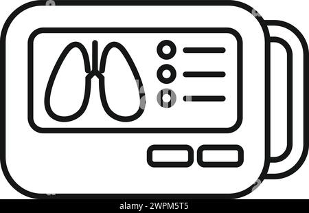 Xray image machine icon outline vector. Lungs examination. Clinic care health Stock Vector