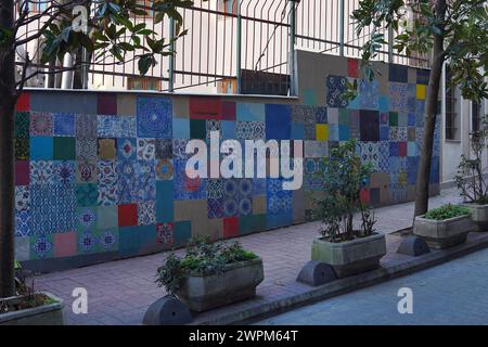 Colourful Turkish Tiles on the Wall Stock Photo