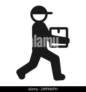 delivery man glyph icon isolated Stock Vector