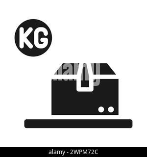 cargo weight glyph icon isolated Stock Vector