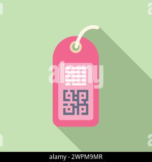 Discount qr code icon flat vector. Promotion percent. Price sale tag Stock Vector
