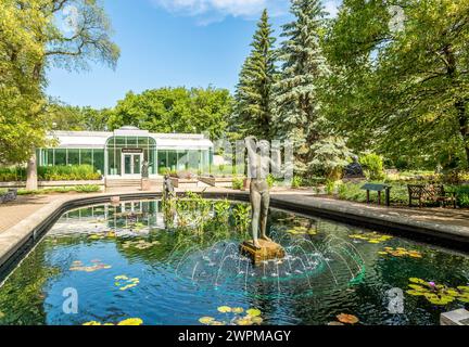 The Leo Mol Sculpture Garden and Gallery displaying work of Ukrainian sculptor Leo Mol who settled in Canada in 1948, Assiniboine Park, Winnipeg, Mani Stock Photo