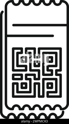 Promo qr code icon outline vector. Package rebate social. Food special ticket Stock Vector