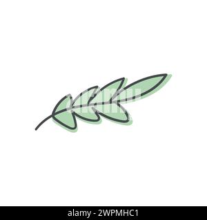 Simple hand drawn doodle plant icon. Leaf logo. Nature and ecology symbol. Vector illustration Stock Vector