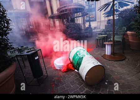 Milan, Italy. 08th Mar, 2024. Milan, The demonstration on the occasion of March 8th International Women's Rights Day. In the photo: A moment of the event Credit: Independent Photo Agency/Alamy Live News Stock Photo