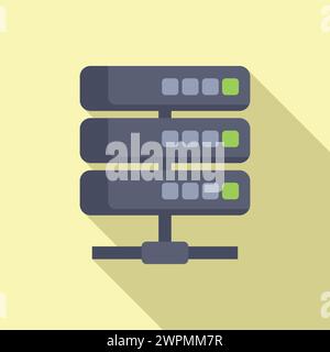 Server data support icon flat vector. Disk storage. Micro mobile focus Stock Vector