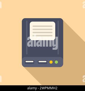 Data memory board icon flat vector. Storage solid usb. Hardware backup Stock Vector