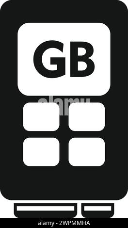 Gb memory board icon simple vector. Solid machine. Computer disk device Stock Vector
