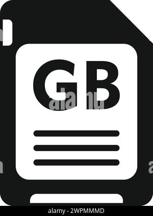 GB flash memory board icon simple vector. Machine solid. Backup ssd Stock Vector