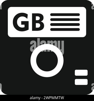 GB board icon simple vector. Archive state backup. Computer disk state Stock Vector