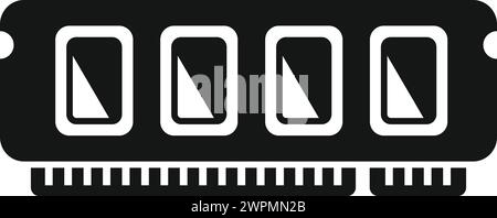 Memory board icon simple vector. Solid digital storage. Data center backup Stock Vector