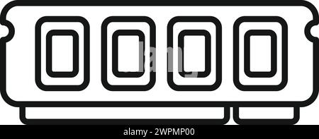 Memory board icon outline vector. Solid digital storage. Data center backup Stock Vector