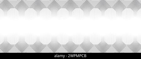 Abstract waving black circles flowing lines technology background. glowing lines shiny geometric shape technology concept for banner, website, header Stock Vector