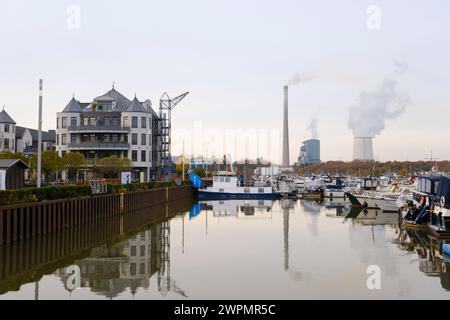 Marina at the Datteln-Hamm-Canal Stock Photo