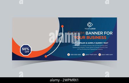 Abstract banner design web template. Gradient cover header background for website design, Social Media Cover ads banner, backdrop, brochure, poster Stock Vector