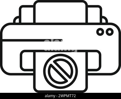 Broken printer icon outline vector. Ink cartridge filling. Design can trash Stock Vector