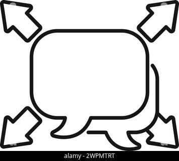Chat evidence reason icon outline vector. Problem cognition. Factual plan Stock Vector
