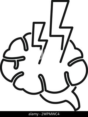 Brain storming icon outline vector. Think brain. Focus process reason Stock Vector