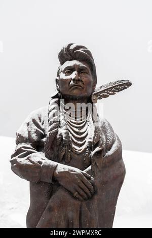 Chief Joseph bronze statue, by Georgia Bunn, Joseph, Oregon. Stock Photo