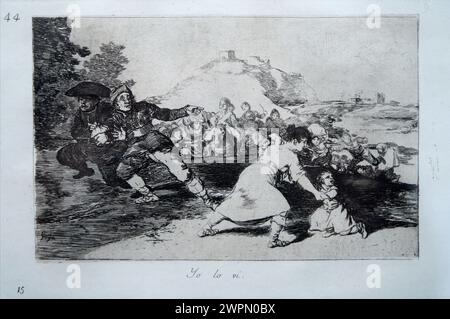 “Disaster 44. Yo lo ví. I Saw it”, The Disasters of War, Francisco de Goya (1746-1828), Reina Sofia Museum, Madrid, Spain Stock Photo