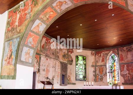church Reuthe, frescos Reuthe Bregenzerwald Bregenz Forest Vorarlberg Austria Stock Photo