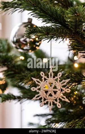 Decorated Christmas tree, close-up, detail Stock Photo