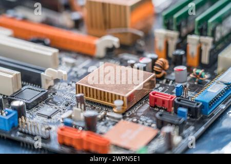 Studio, mainboard with microchips Stock Photo