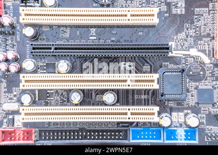 Studio, mainboard with microchips Stock Photo