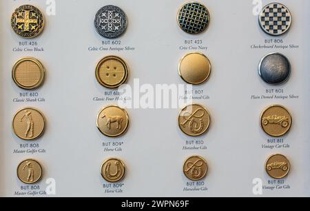 old vintage coat jacket mens  blazer buttons are made by hand using traditional techniques that have not changed in centuries. Stock Photo