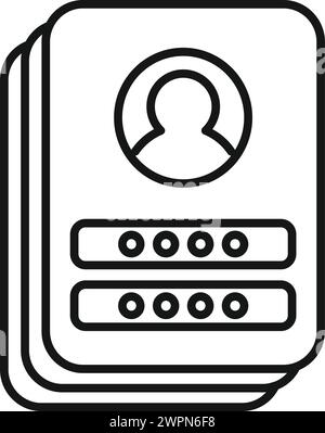 New form sign in icon outline vector. Step data code. Join online sign Stock Vector