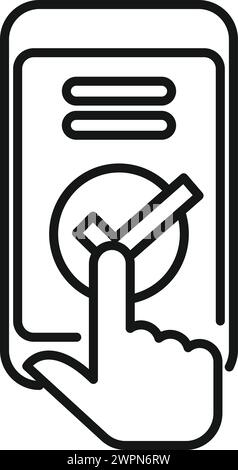 Approved sign in device icon outline vector. Two factor verify. Join online register Stock Vector