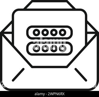 New mail sign in icon outline vector. Number form. Vote factor digital Stock Vector