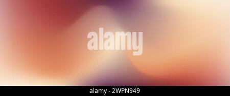 grainy warm gradient with noise orange black purple red blue colors banner poster cover abstract background design. gradient grain noise tone effect Stock Vector