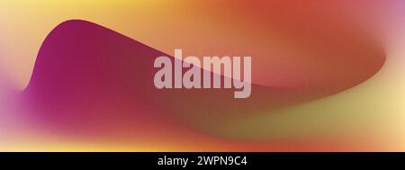 grainy warm gradient with noise orange black purple red blue colors banner poster cover abstract background design. gradient grain noise tone effect Stock Vector
