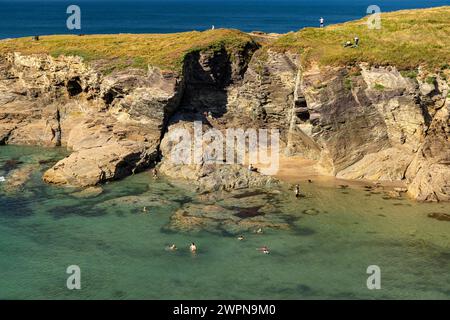 Port Gaverne Beach near Port Isaac, Cornwall, England, Great Britain, Europe Stock Photo